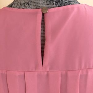 Ann Taylor Coral flare dress with pleats in the back.